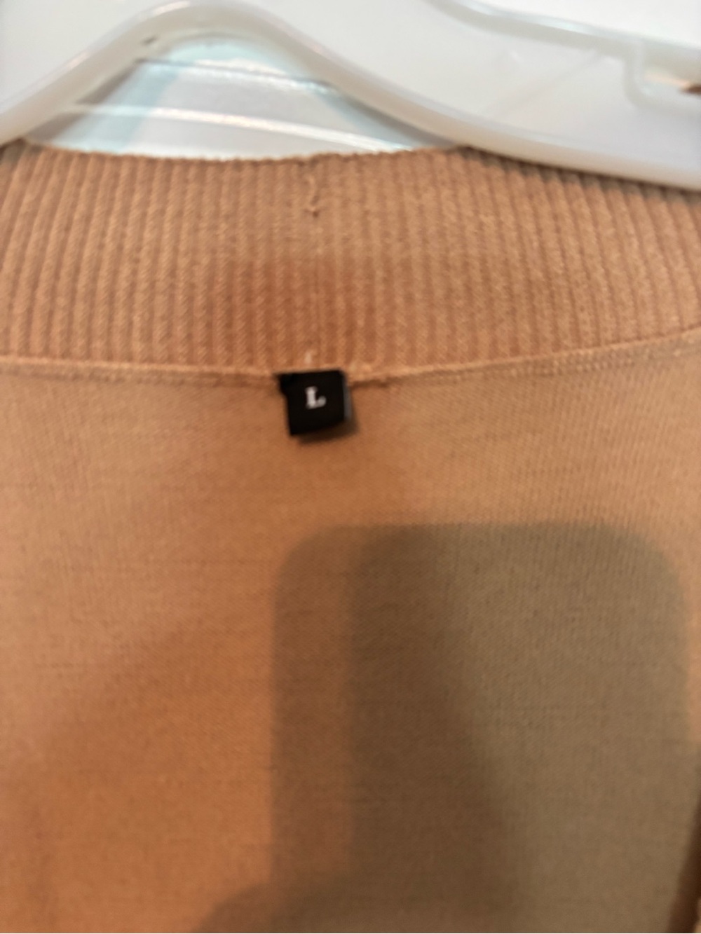 Light Brown Open Front Cardigan Sweater Beautiful Buttons Size Large 70% Viscose - Picture 5 of 9
